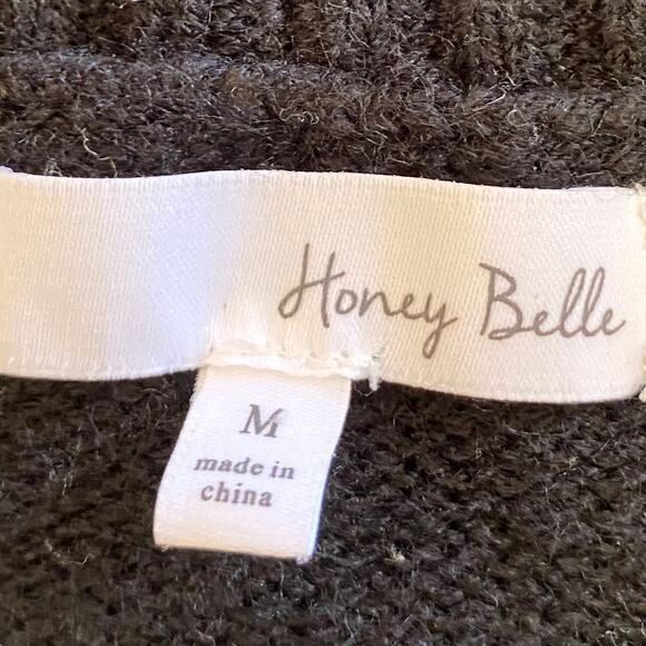Honey Belle Boho Open Front Knitted Cardigan Sweater Medium - Picture 3 of 9